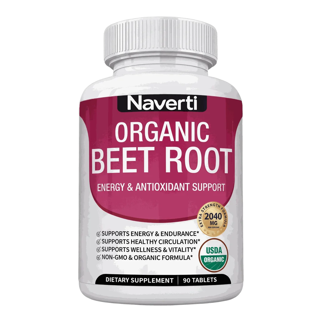 Naverti Organic Beet Root dietary supplement, 90 tablets